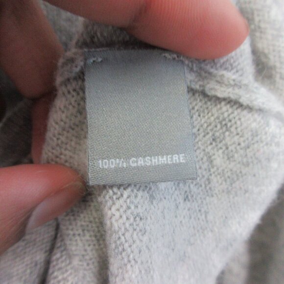 Neiman Marcus Women's 100% Cashmere Sweater L Grey Preppy Trim Beaded 366 - Picture 4 of 8